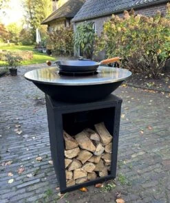 RJRoyal Living Plancha Grill BBQ Amigo Avec Couvercle Et Rangement Bois Brasero Inox Cuisine Exterieure Brasero Pour Exterieur 67x67x95cm -Grill Feu Maison 1006x1200