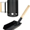 BBQ/ Barbecue Briquettes Démarreur Avec Manche En Bois Noir 27 Cm - Avec Pelle à Charbon Noir 37 Cm