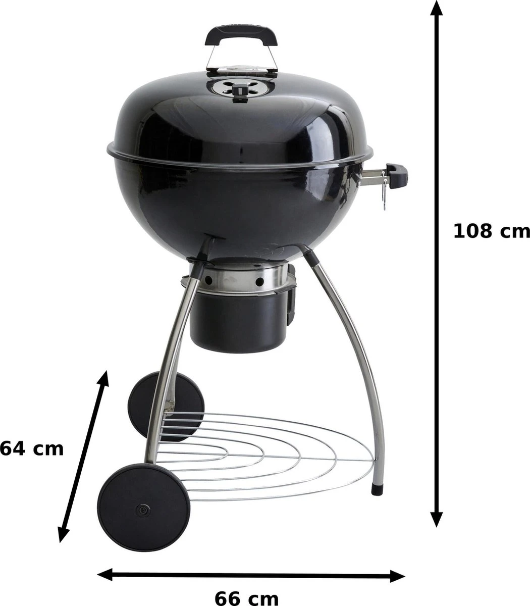 NATERIAL - Barbecue à Charbon PHOENIX BETA II - 8 Personnes - Ø 57 Cm - H. 108 Cm - Acier émaillé - Zwart - Kogelbarbecue 2 NATERIAL - Barbecue à Charbon PHOENIX BETA II - 8 Personnes - Ø 57 Cm - H. 108 Cm - Acier émaillé - Zwart - Kogelbarbecue – Image 2