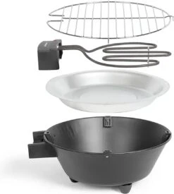 LIVOO Barbecue De Table Electric - BBQ De Table électrique - Ø; 30 Cm - Puissance 1250 W - Bac à Graisse Amovible. Voyant Lumineux. 4 Pieds Antidérapants. Entièrement Démontable -Grill Feu Maison 1077x1200