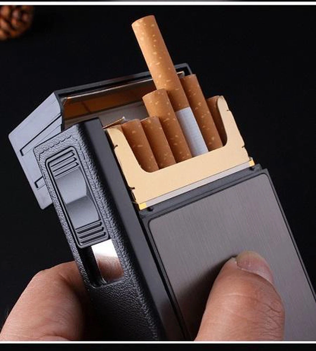 Boîte Porte-cigarettes Avec Briquet USB Rechargeable électronique, Sans Flamme, Coupe-vent, Couleur Argent, Pour 20 Cigarettes 3 Boîte Porte-cigarettes Avec Briquet USB Rechargeable électronique, Sans Flamme, Coupe-vent, Couleur Argent, Pour 20 Cigarettes – Image 3