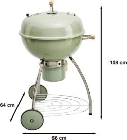 NATERIAL - Barbecue à Charbon PHOENIX BETA II - 8 Personnes - Ø 57 Cm - H. 108 Cm - Acier émaillé - Vert - Kogelbarbecue -Grill Feu Maison 1080x1200