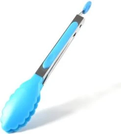 Pince à BBQ En Siliconen - Pince De Cuisine - Pince De Service - 20 Cm - Blauw