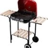 Outsunny Charcoal Grill Grill Chariot Station De Gril Gril Sur Pied Gril Avec Protection Contre Le Vent 3x étagère 846-043
