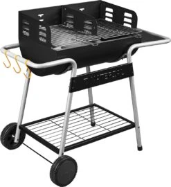 NATERIAL - Barbecue à Charbon ICARUS - Chariot 10 Personnes - H.92 X L.110 X P.61 Cm - Acier Peint - Zwart - BBQ Angulaire Sans Couvercle -Grill Feu Maison 1097x1200 1