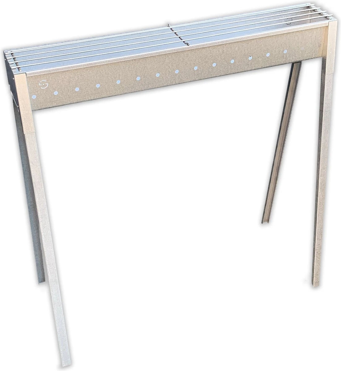 Spiedini Satay BBQ Bali 80 - Barbecue à Charbon Avec Grille Horizontale Pour Satay Ou Autres Brochettes - Longueur 80 Cm, Largeur 11 Cm - Matière : Fer Aluminisé