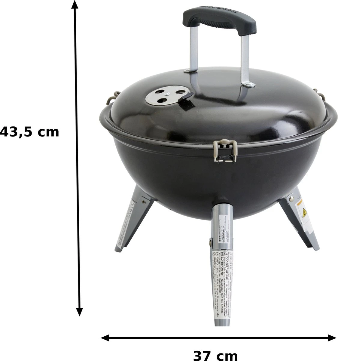 NATERIAL - Barbecue à Charbon Portable POENIX ALPHA II NOMAD - 4 Personnes - Ø37 Cm - H. 43,5 Cm - Acier émaillé - Zwart - Barbecue Pique-nique - Barbecue De Camping 2 NATERIAL - Barbecue à Charbon Portable POENIX ALPHA II NOMAD - 4 Personnes - Ø37 Cm - H. 43,5 Cm - Acier émaillé - Zwart - Barbecue Pique-nique - Barbecue De Camping – Image 2