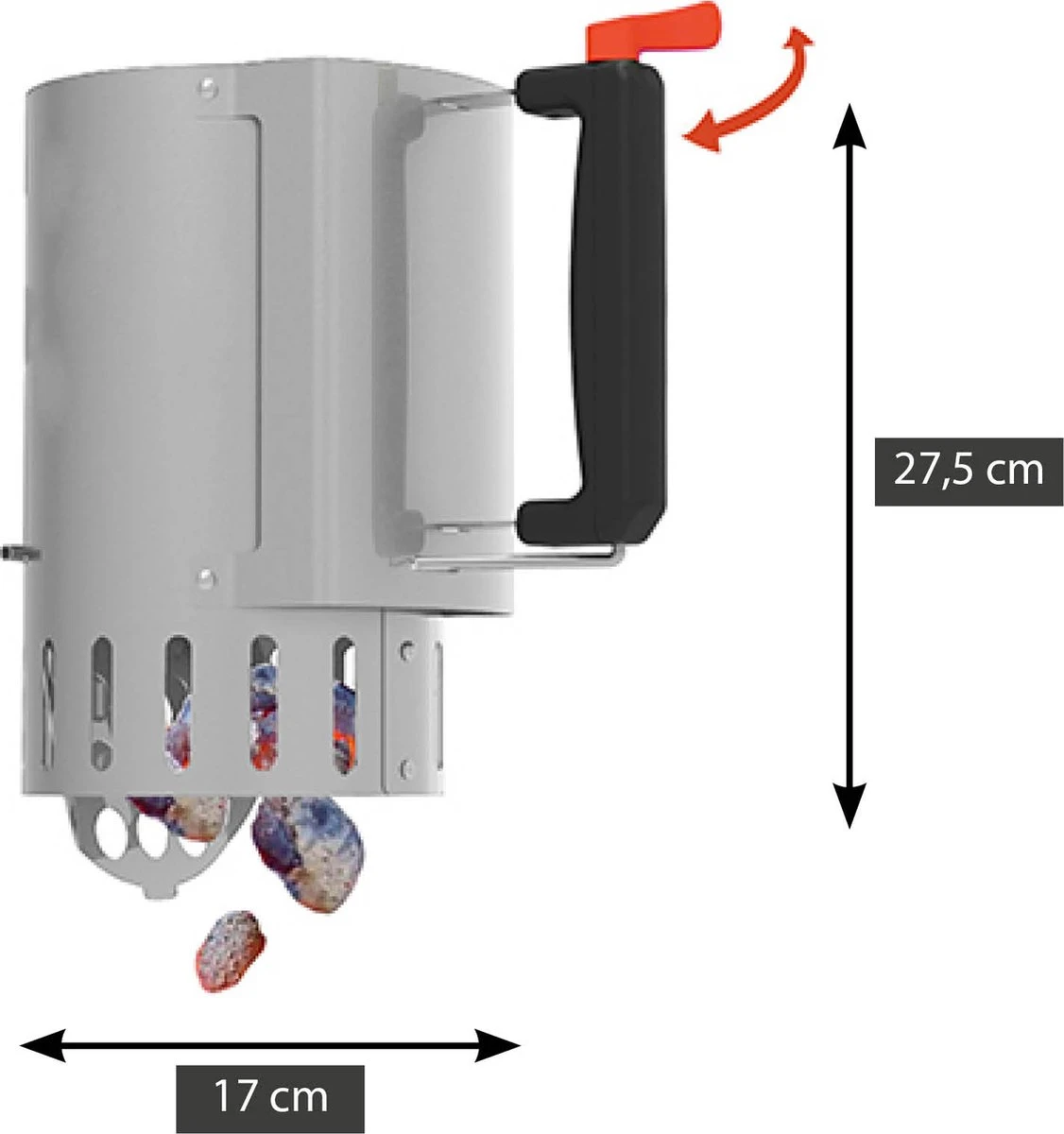 Barbecook - Démarreur De Briquettes - Démarreur De BBQ - Démarreur De Charbon De Bois - Acier Inoxydable - Ø 16,5 X 27,5 Cm 5 Barbecook - Démarreur De Briquettes - Démarreur De BBQ - Démarreur De Charbon De Bois - Acier Inoxydable - Ø 16,5 X 27,5 Cm – Image 5
