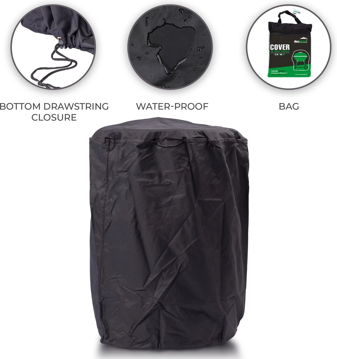 MaxxGarden BBQ Cover - Housse Pour Barbecue à Billes - Noir - 70x80 Cm 8 MaxxGarden BBQ Cover - Housse Pour Barbecue à Billes - Noir - 70x80 Cm – Image 8