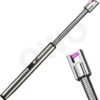 Briquet De Cuisine électrique Flexible D'arc Rechargeable Avec Câble USB Coupe-vent - Argent