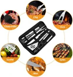 Accessoires BBQ Bolture - Pinces BBQ - Brosse BBQ - Spatule - Fourchette - Feuille - Brochette - Acier Inoxydable -Grill Feu Maison 1134x1200 1