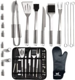 Accessoires Pour Barbecue – Outils Pour Barbecue – Set Pour Barbecue – 23 Pièces – Acier Inoxydable – Timmers Trading