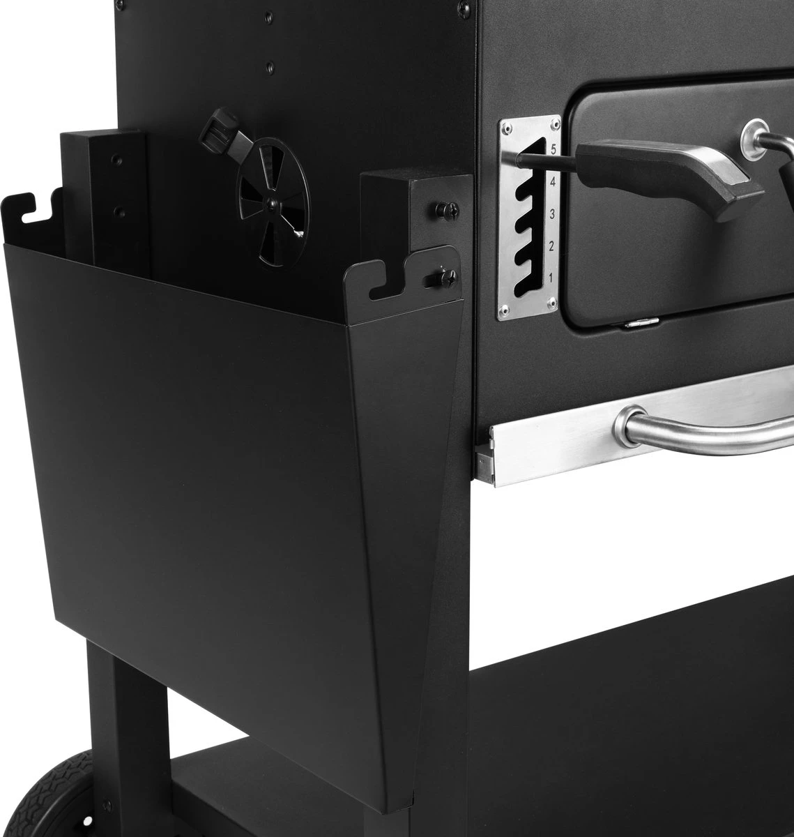NATERIAL - Barbecue à Charbon KING SIZE - 15 Personnes - H.129 X L.175 X P.65 Cm - Acier émaillé - Zwart - Chariot Grill - Barbecue Angulaire 5 NATERIAL - Barbecue à Charbon KING SIZE - 15 Personnes - H.129 X L.175 X P.65 Cm - Acier émaillé - Zwart - Chariot Grill - Barbecue Angulaire – Image 5