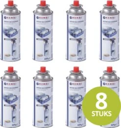 Recharge De Bouteilles De Gaz Hendi Butane - Réchaud à Gaz - Bouteilles De Gaz De Bouteilles De Gaz De Camping - Cartouche De Gaz 227 G - Set De 8