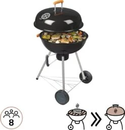 NATERIAL - Barbecue à Charbon PHOENIX ALPHA - 8 Personnes - Ø 57 Cm - H. 97 Cm - Acier émaillé - Zwart - Barbecue Boule -Grill Feu Maison 1150x1200