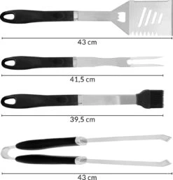 Deuba Ensemble De 4 Couverts Pour BBQ En Acier Inoxydable Avec Sac De Rangement Ensemble De Barbecue Accessoires De Vêtements Pour Bébé -Grill Feu Maison 1151x1200 3