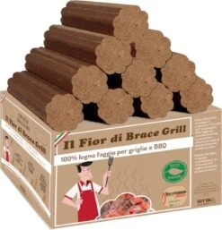 Briquettes De Bois De Hêtre Italien Fior Di Brace Pour Le Four à Pizza, Le Gril Et Le Barbecue 13KG, Mieux Que Le Charbon De Bois!