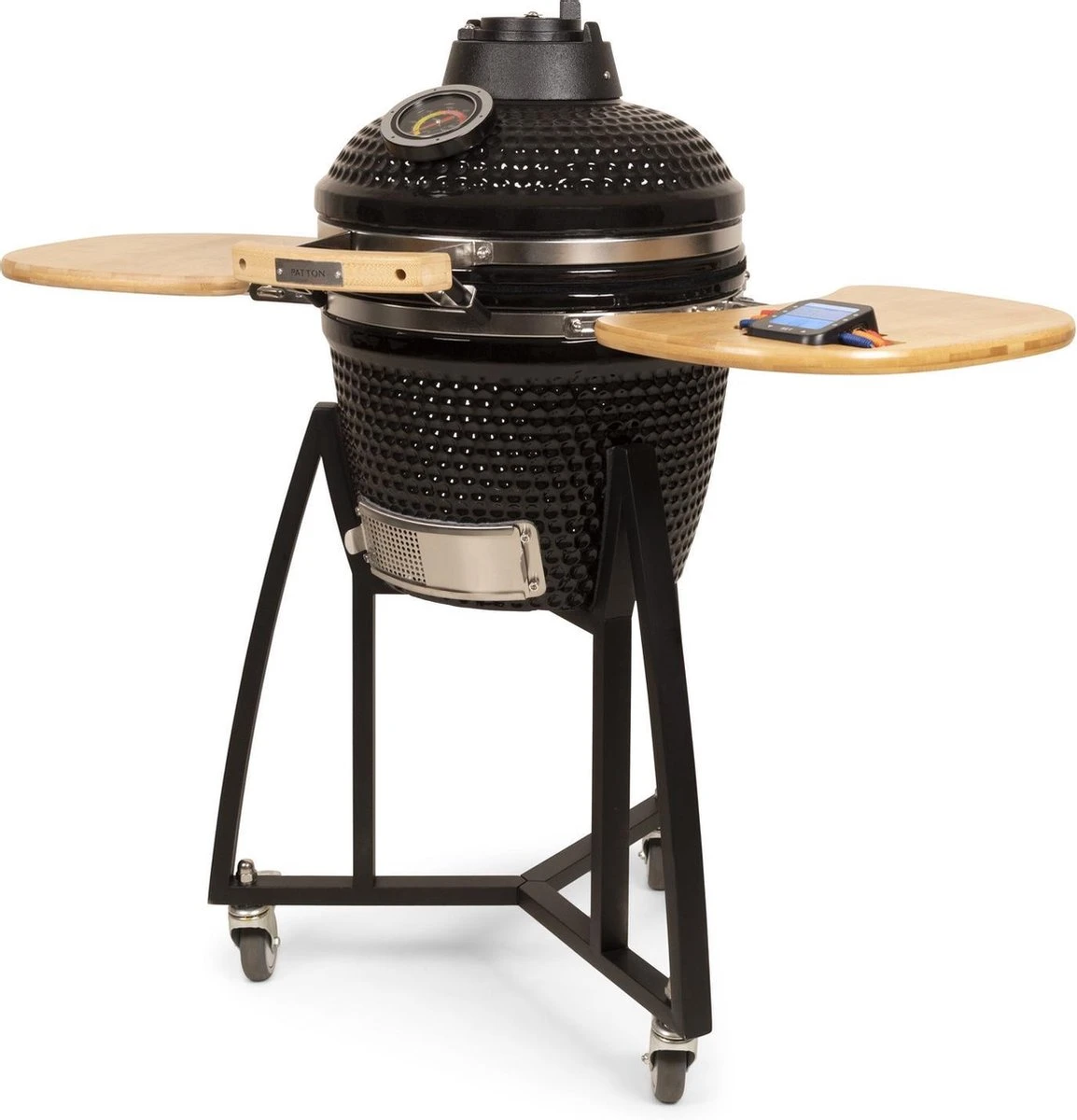 Patton - Kamado 16 - Premium Black - Barbecue En Céramique - Avec Indicateur De Température à Cœur Bluetooth - éclairage LED - Moyen - Complet - Noir 2 Patton - Kamado 16 - Premium Black - Barbecue En Céramique - Avec Indicateur De Température à Cœur Bluetooth - éclairage LED - Moyen - Complet - Noir – Image 2