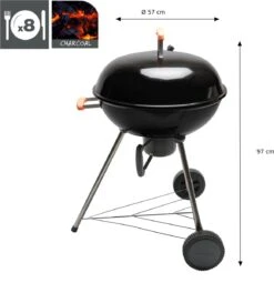 NATERIAL - Barbecue à Charbon PHOENIX ALPHA - 8 Personnes - Ø 57 Cm - H. 97 Cm - Acier émaillé - Zwart - Barbecue Boule -Grill Feu Maison 1161x1200 1