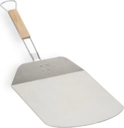 Relaxdays Pelle à Pizza Manche Bois - Pliable - Pelle à Pain Inox - Four Pelle à Pizza