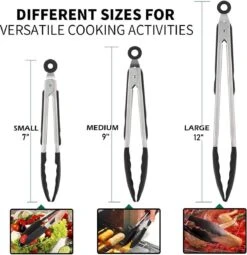 Set De 3 Pinces De Cuisine De Premium Supérieure - Pinces Pour Barbecue De Cuisine - Avec Deux Brosses En Silicone - Cuisson - BBQ - Salade, Gâteau, Crème Glacée, Four - (3x Pinces + 2 Brosses) -Grill Feu Maison 1163x1200 1