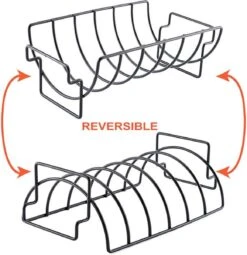 WiseGoods Premium BBQ Spareribs Rack - Rack - Grill - Grill - Accessoires De Vêtements Pour Bébé De Barbecue - Été - Tools De Cuisine - Outil De Four - Acier Inoxydable - Zwart -Grill Feu Maison 1163x1200 7