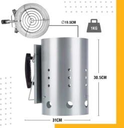 Allume-charbon LARGE - Allume-briquette Avec Poignée De Sécurité - Démarreur Rapide Pour Barbecue - Allume- Charbon De Bois Pour BBQ -Grill Feu Maison 1165x1200 9