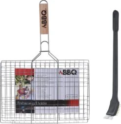 Pince Pour BBQ/ Barbecue Hamburger Avec Brosse De Nettoyage - Grille Pour Hamburger - Brosse