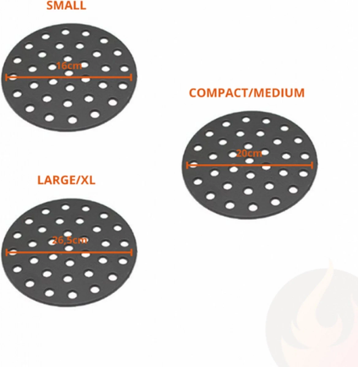 Kamado Grills - Grille à Charbon En Fonte - Grille à Cendres - Medium - 20 Cm - 15/16/18/20 Pouces 2 Kamado Grills - Grille à Charbon En Fonte - Grille à Cendres - Medium - 20 Cm - 15/16/18/20 Pouces – Image 2