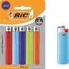 Briquet à Silex BIC J26 Maxi - Briquet à Gaz De Différentes Couleurs - Paquet De 5 Briquets - Sécurité Enfant