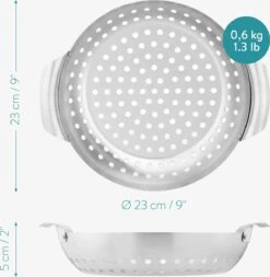 Grille Et Plateau De BBQ Navaris - Grille De Barbecue Pour Viande, Poisson Et Légumes - Convient Au Four Et Au Barbecue - Grille De Gril Ronde -Grill Feu Maison 1173x1200 5