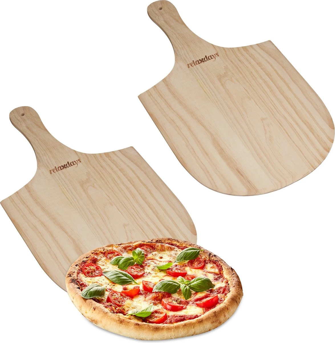 Relaxdays 2 X Pelle à Pizza Bois - Spatule à Pizza - Cuillère à Pain - Cuillère à Pizza - Ronde - Marron 5 Relaxdays 2 X Pelle à Pizza Bois - Spatule à Pizza - Cuillère à Pain - Cuillère à Pizza - Ronde - Marron – Image 5