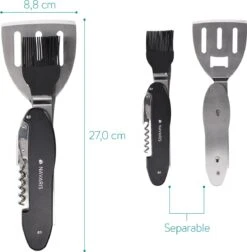 Outil Multifonction Pour BBQ Navaris 5 En 1 - Ensemble Barbecue Pliable - Fourchette, Spatule, Brosse En Silicone, Tire-bouchon, Décapsuleur - Acier Inoxydable -Grill Feu Maison 1177x1200 2