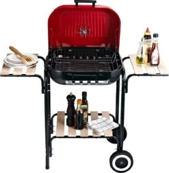 Outsunny Charcoal Grill Grill Chariot Station De Gril Gril Sur Pied Gril Avec Protection Contre Le Vent 3x étagère 846-043 -Grill Feu Maison 1178x1200 3