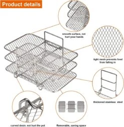 Support De Friteuse à Air Compatible Avec La Friteuse à Air Ninja Dual Air Accessoires De Vêtements Pour Bébé Air / Dual Zone / Rack -Grill Feu Maison 1178x1200 5