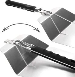 Pelle à Pizza En Acier Inoxydable - Pelle à Pizza Et à Gâteau Avec Manche Rabattable - Poussoir à Pizza Pour Pizza, Tarte Flambée, Sandwichs Et Pain (argent / Noir - Angulaire) -Grill Feu Maison 1182x1200 2