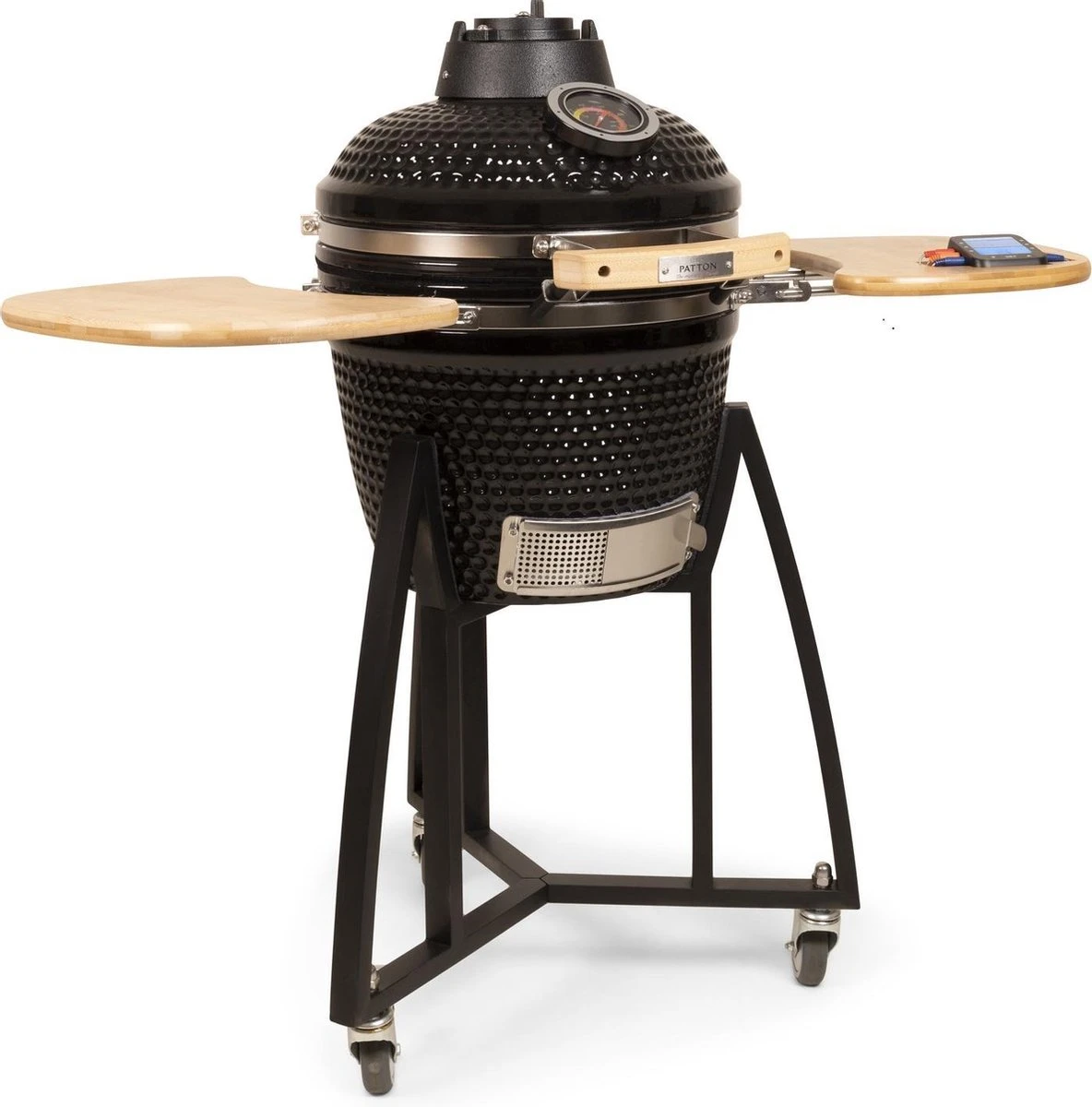 Patton - Kamado 16 - Premium Black - Barbecue En Céramique - Avec Indicateur De Température à Cœur Bluetooth - éclairage LED - Moyen - Complet - Noir 3 Patton - Kamado 16 - Premium Black - Barbecue En Céramique - Avec Indicateur De Température à Cœur Bluetooth - éclairage LED - Moyen - Complet - Noir – Image 3