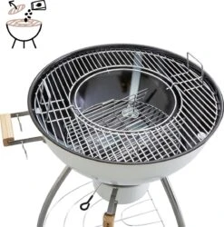 NATERIAL - Barbecue à Charbon PHOENIX BETA II - 8 Personnes - Ø 57 Cm - H. 108 Cm - Acier émaillé - Crème - Kogelbarbecue -Grill Feu Maison 1187x1200 2
