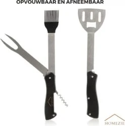 Accessoires Pour Barbecue Homezie - 5 En 1 - Pliable - Ensemble BBQ - Outils Pour Barbecue - Accessoires Pour Barbecue - Ouvre-brosse - Pinces -Grill Feu Maison 1189x1200 6