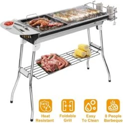 Borvat® | Barbecue Et Friture Barbecue à Dual Usage | Barbecue Au Charbon Extérieur Portable | Convient Pour 5 à 10 Personnes En Marche, Pique-nique, Camping, Barbecue. -Grill Feu Maison 1194x1200 1