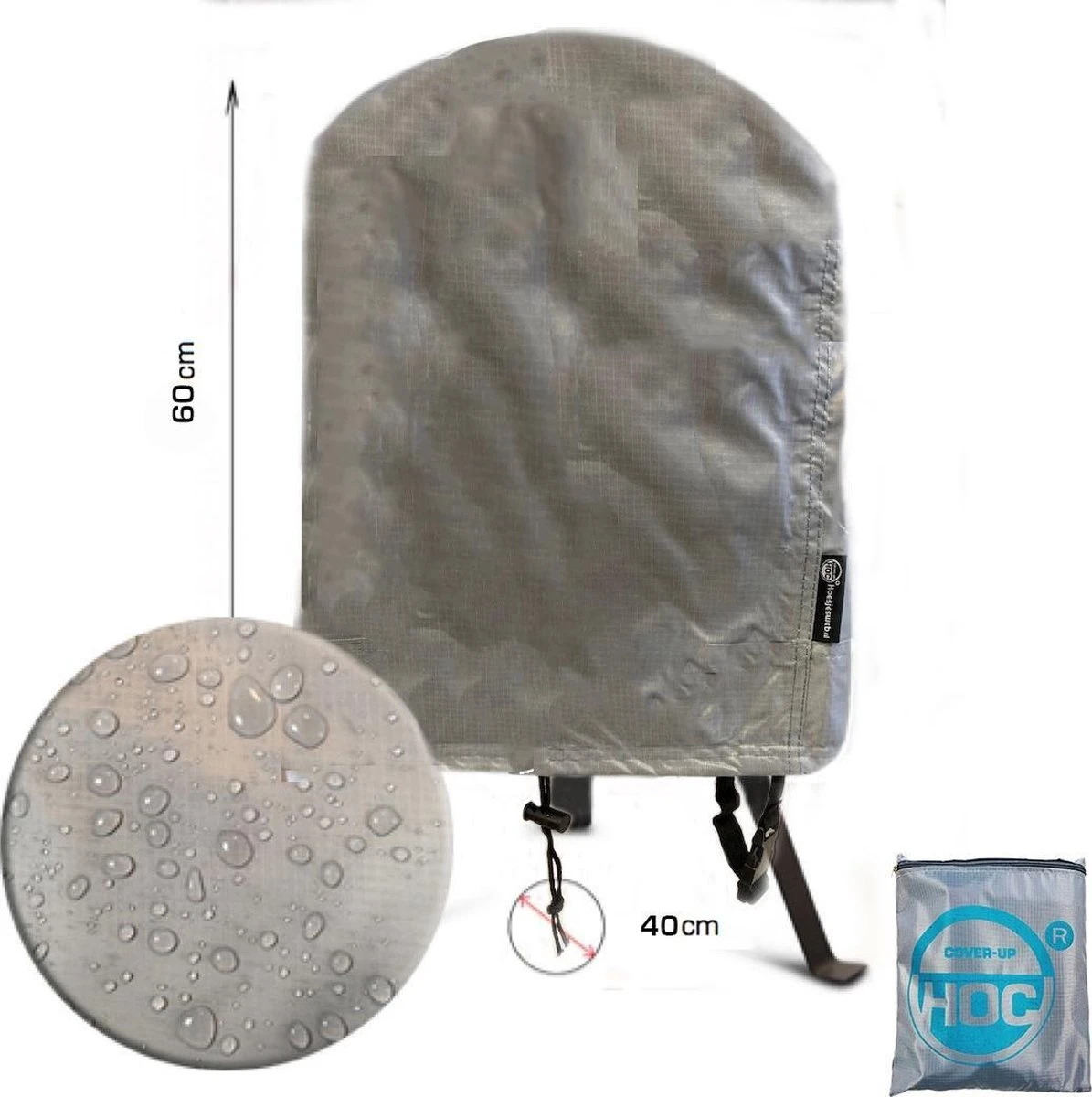 Housse De Barbecue COVER UP HOC Diamond Ronde - 40x60 Cm - Imperméable Avec Sangles Storm Et Cordon De Serrage 6 Housse De Barbecue COVER UP HOC Diamond Ronde - 40x60 Cm - Imperméable Avec Sangles Storm Et Cordon De Serrage – Image 6