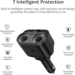 Répartiteur D'allume-cigare De Voiture - Entrée USB De Voiture - 2 Prises De Cigarette - Chargeur De Voiture - Chargeur USB C -Grill Feu Maison 1195x1200 14