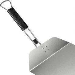 Relaxdays Pelle à Pizza En Acier Inoxydable - Spatule à Pizza Manche En Bois - Cuillère à Pain - Pliable - 29x29 Cm -Grill Feu Maison 1195x1200 5