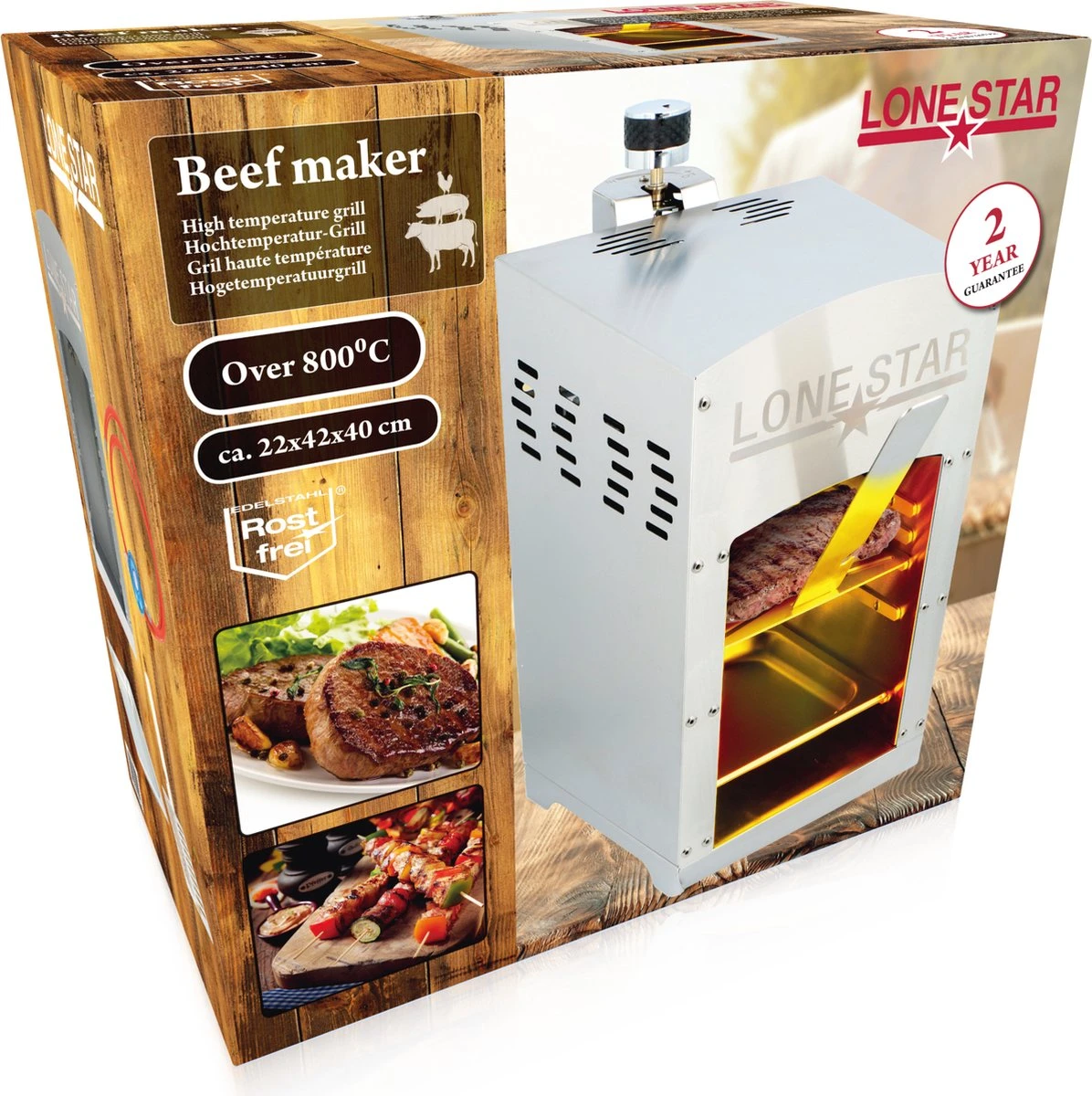 Modèle De Table 'Beefmaker' Pour Barbecue à Haute Température / Barbecue à Gaz - 800 Degrés Celsius - Acier Inoxydable - 42x40x22 4 Modèle De Table 'Beefmaker' Pour Barbecue à Haute Température / Barbecue à Gaz - 800 Degrés Celsius - Acier Inoxydable - 42x40x22 – Image 4