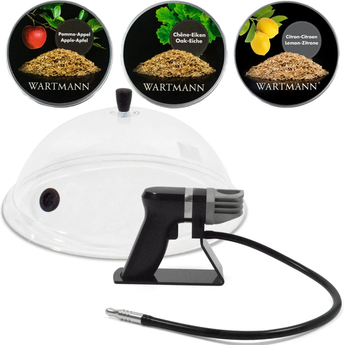 Wartmann 1907SK - Ensemble De Luxe Pour Pistolet à Fumée - Pistolet à Smoking - Cloche - 3 Saveurs Smoke Moth - Fumage à Froid - Fumoir Alimentaire - Fumée à Froid - Appareil à Fumer - Chêne, Pomme Et Citroen - Zwart Mat 1 Wartmann 1907SK - Ensemble De Luxe Pour Pistolet à Fumée - Pistolet à Smoking - Cloche - 3 Saveurs Smoke Moth - Fumage à Froid - Fumoir Alimentaire - Fumée à Froid - Appareil à Fumer - Chêne, Pomme Et Citroen - Zwart Mat