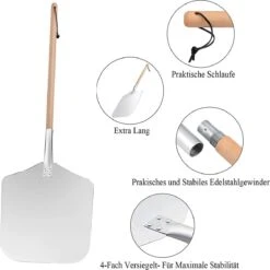 Pelle à Pizza - Spatule à Pizza Ronde - Avec Manche - BBQ Et Four - Qualité Premium -Grill Feu Maison 1198x1200 21