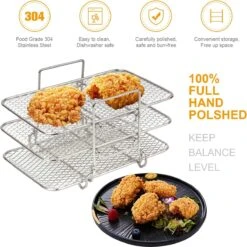 Support De Friteuse à Air Compatible Avec La Friteuse à Air Ninja Dual Air Accessoires De Vêtements Pour Bébé Air / Dual Zone / Rack -Grill Feu Maison 1198x1200 36