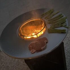 RJRoyal Living Plancha Grill BBQ Amigo Avec Couvercle Et Rangement Bois Brasero Inox Cuisine Exterieure Brasero Pour Exterieur 67x67x95cm -Grill Feu Maison 1198x1200 4