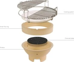 Evolve Advanced Solo - Barbecue Kamado 24" / 61 CM / XXL - Sans Base Ni Tables D'appoint - Accessoires Gratuits Inclus - Parois En Céramique - Forme D'oeuf - Chaleur Directe + Chaleur Indirecte - Ventilation Professionnelle - Thermomètre Intelligent -Grill Feu Maison 1200x1004