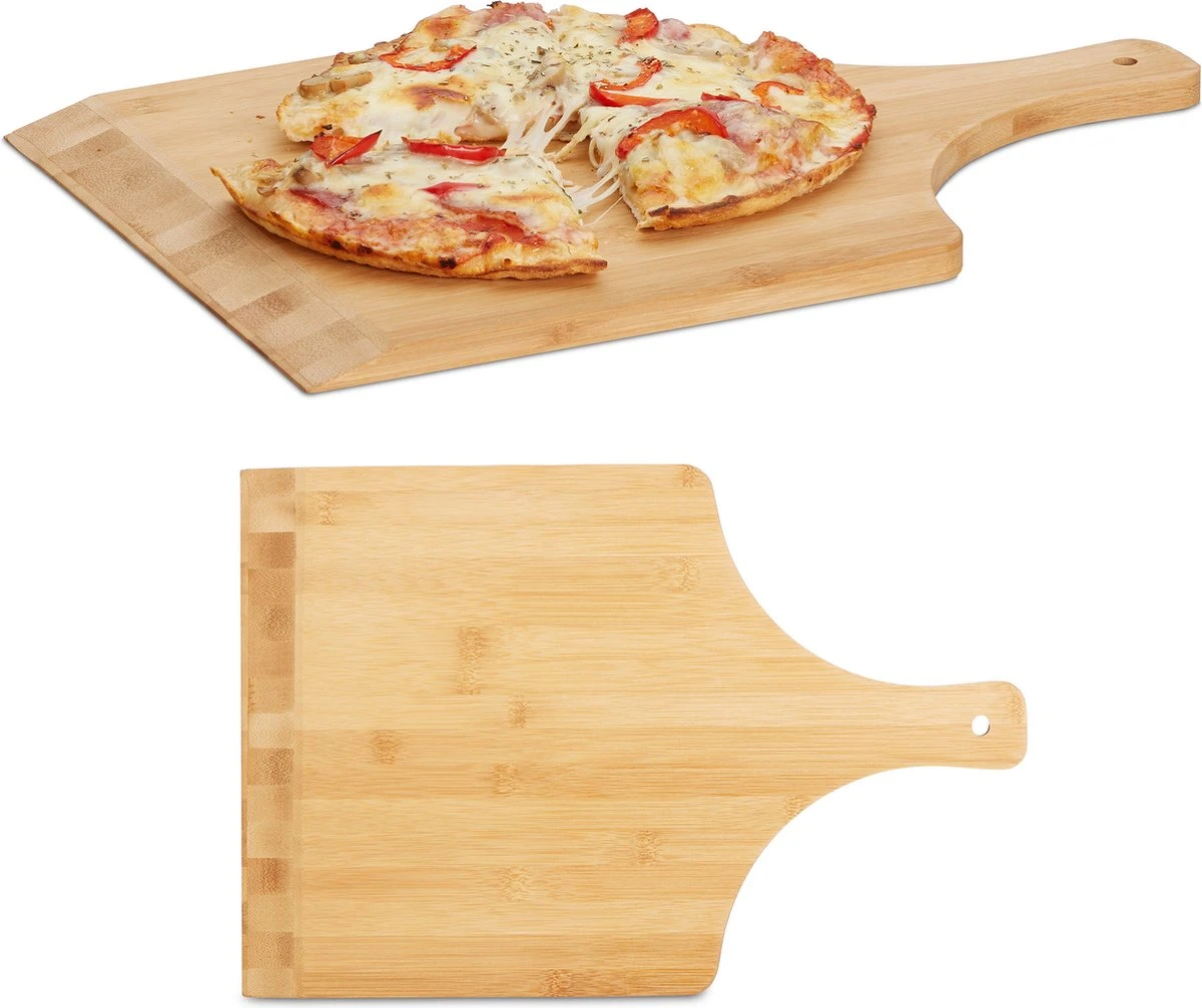 Relaxdays 2x Pelle à Pizza 45 Cm Large - Bambou - Spatule à Pizza - Pelle à Pain - Planche à Pizza Bois 1 Relaxdays 2x Pelle à Pizza 45 Cm Large - Bambou - Spatule à Pizza - Pelle à Pain - Planche à Pizza Bois